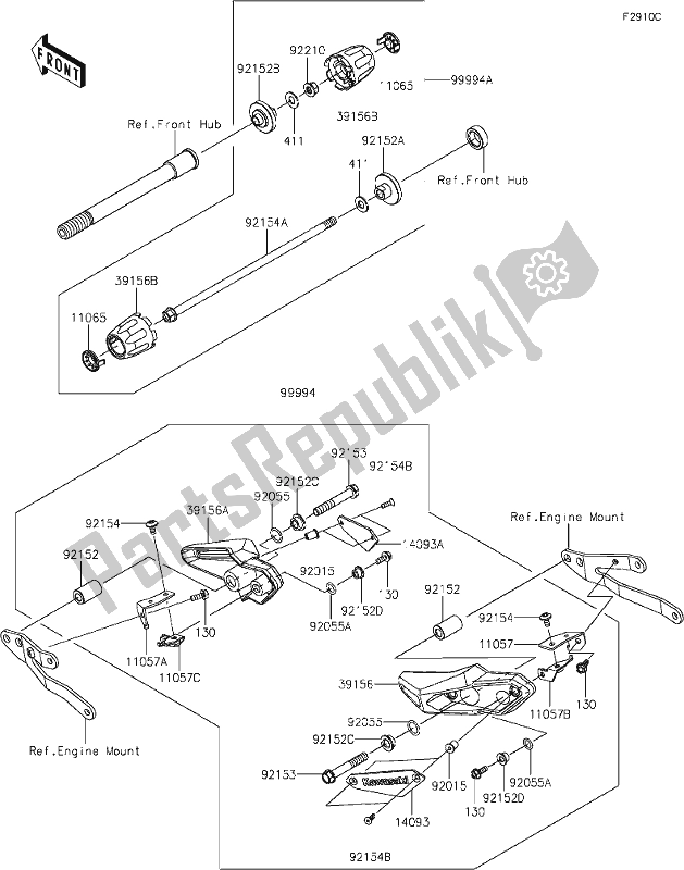 All parts for the 69 Accessory(slider) of the Kawasaki Z 900 2019