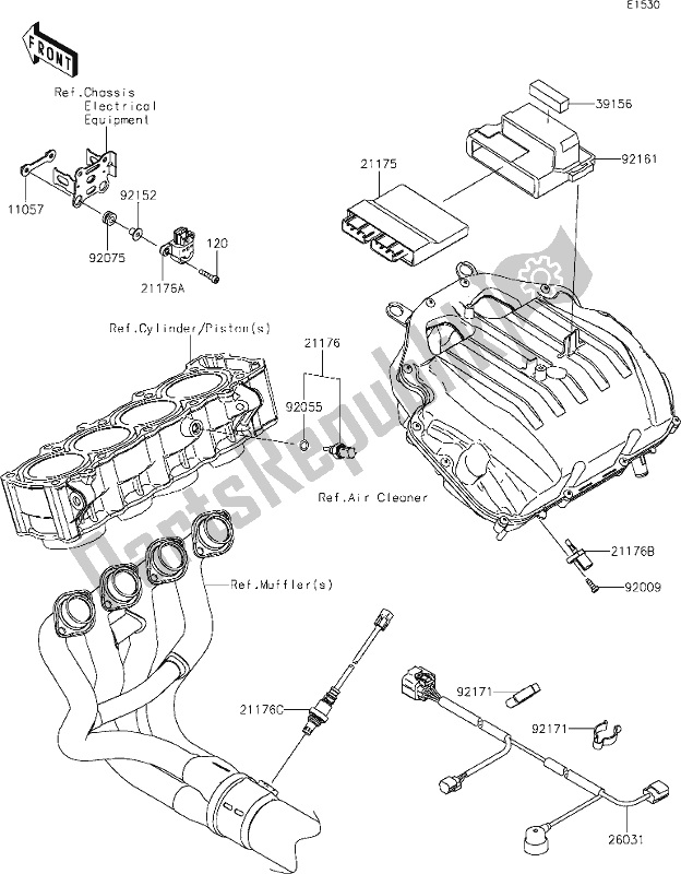 Alle onderdelen voor de 20 Fuel Injection van de Kawasaki Z 900 2020