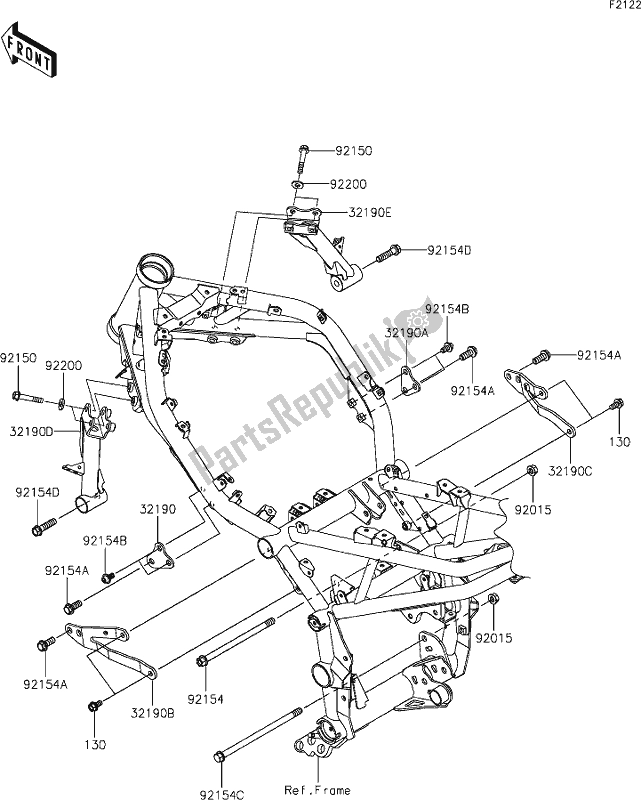 Alle onderdelen voor de 28 Engine Mount van de Kawasaki Z 900 2020