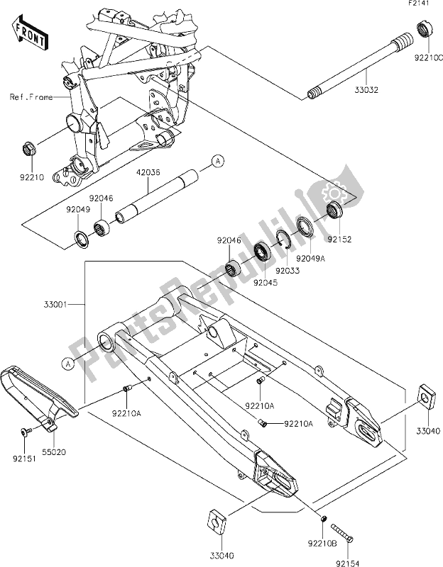 Alle onderdelen voor de 30 Swingarm van de Kawasaki Z 900 2020