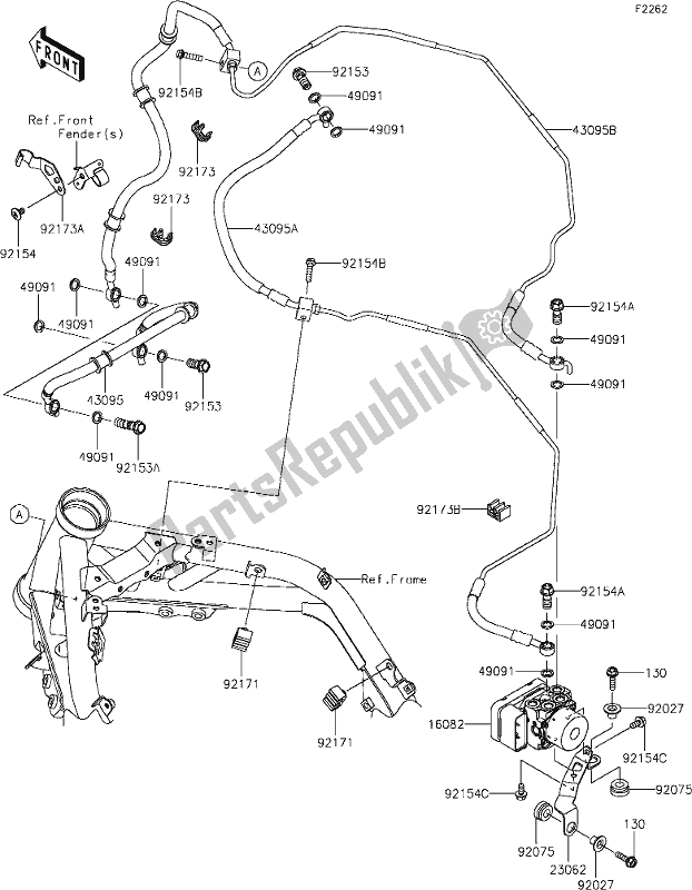 Alle onderdelen voor de 40 Brake Piping van de Kawasaki Z 900 2020