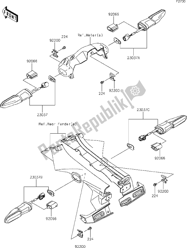 Alle onderdelen voor de 54 Turn Signals van de Kawasaki Z 900 2020