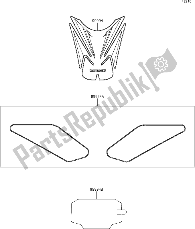 Alle onderdelen voor de 63 Accessory(tank Pads And Meter Film) van de Kawasaki Z 900 2020