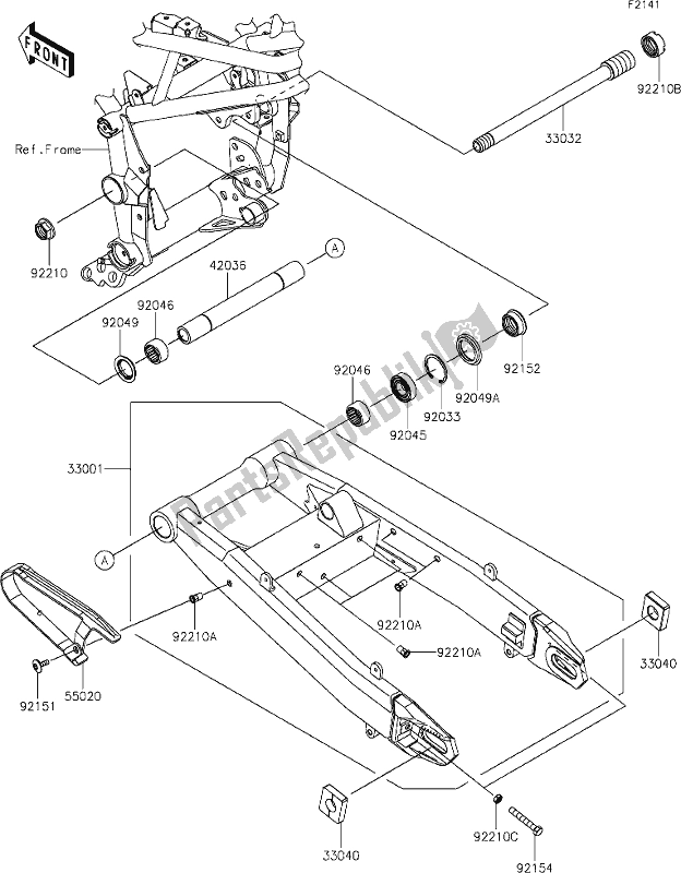 Alle onderdelen voor de 30 Swingarm van de Kawasaki Z 900 2021