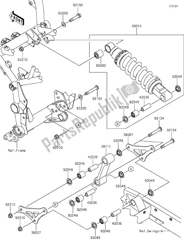 All parts for the 31 Suspension/shock Absorber of the Kawasaki Z 900 2021