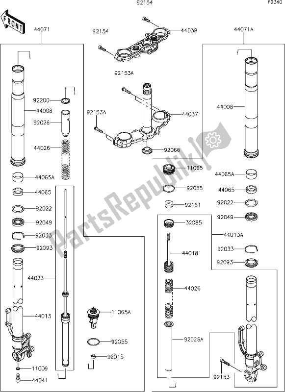 Wszystkie części do 46 Front Fork Kawasaki Z 900 2021