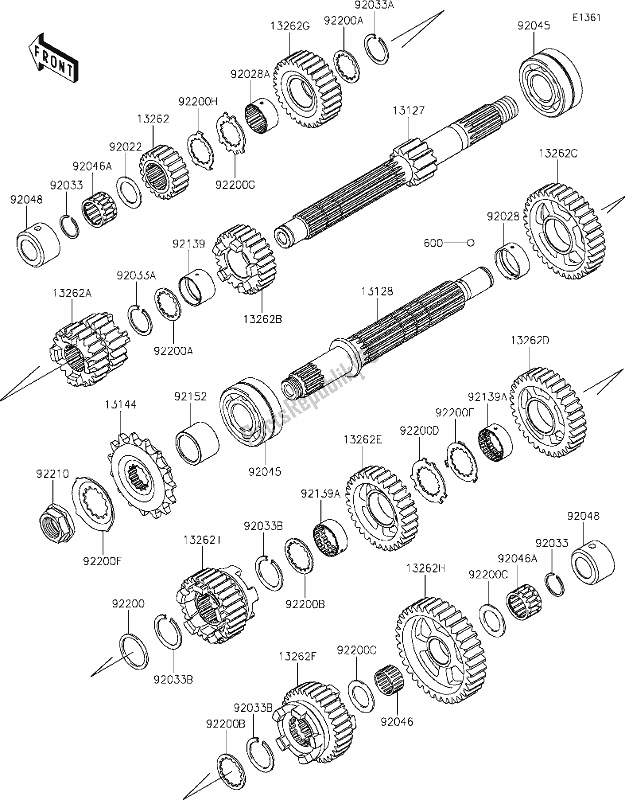 Wszystkie części do 11 Transmission Kawasaki Z 900 RS 2018