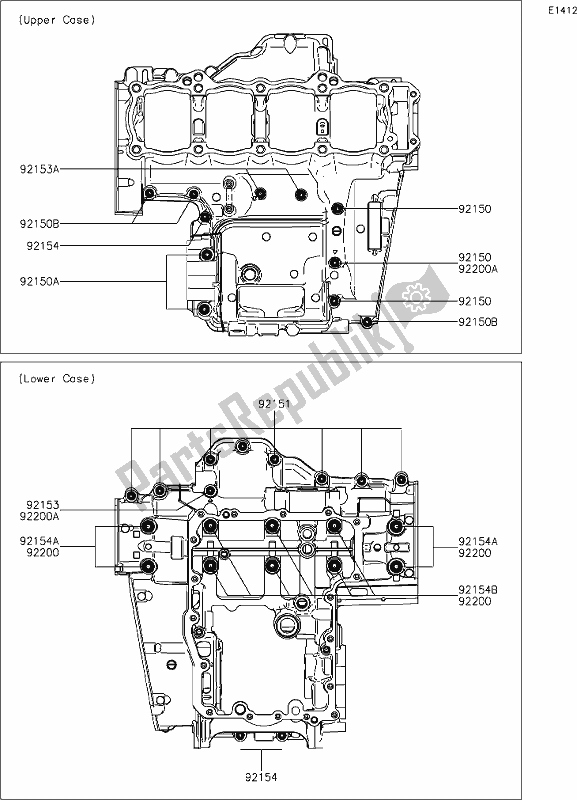 Wszystkie części do 15 Crankcase Bolt Pattern Kawasaki Z 900 RS 2018