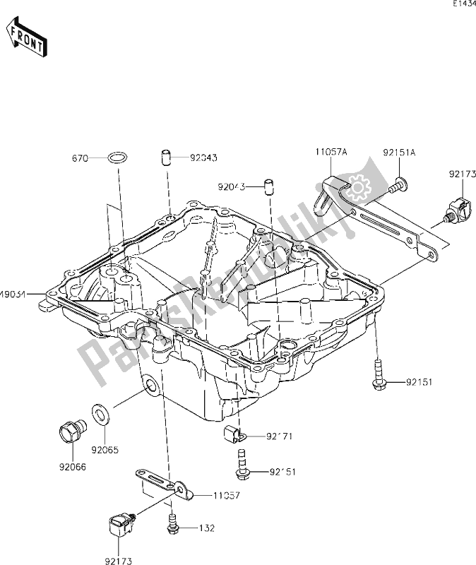 All parts for the 17 Oil Pan of the Kawasaki Z 900 RS 2018