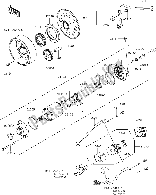 Todas as partes de 24 Starter Motor do Kawasaki Z 900 RS 2018