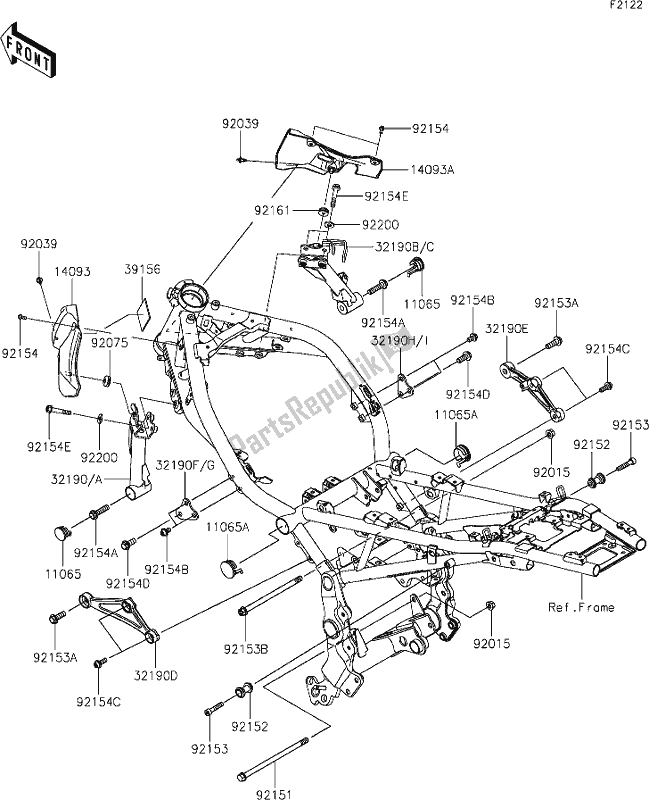 Tutte le parti per il 28 Engine Mount del Kawasaki Z 900 RS 2018