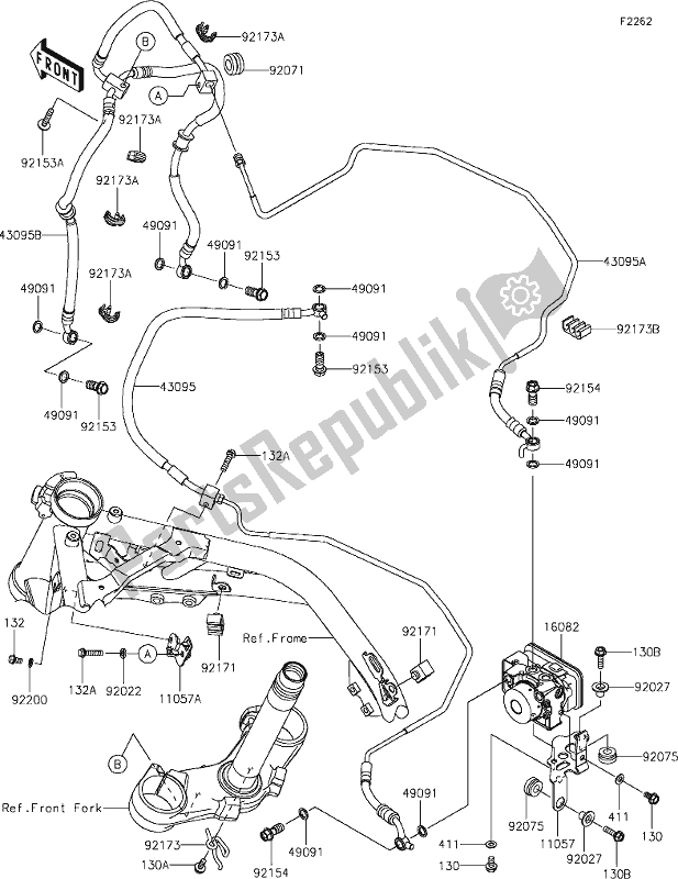 Tutte le parti per il 40 Brake Piping del Kawasaki Z 900 RS 2018