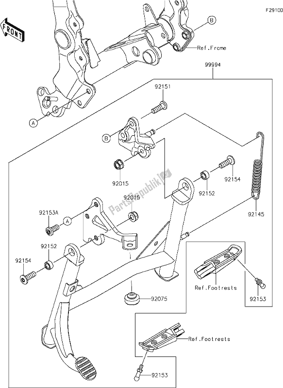 Tutte le parti per il 65 Accessory(center Stand) del Kawasaki Z 900 RS 2018