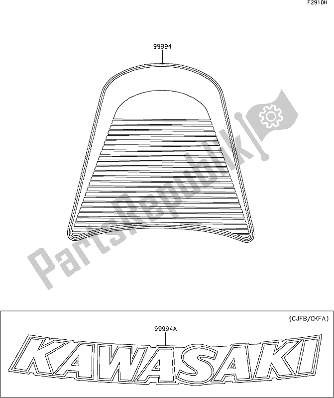 Alle onderdelen voor de 69 Accessory(decals) van de Kawasaki Z 900 RS 2018