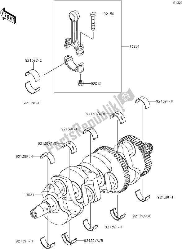 Alle onderdelen voor de 8 Crankshaft van de Kawasaki Z 900 RS 2018