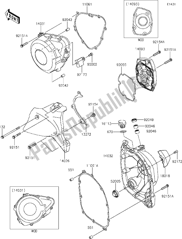 Tutte le parti per il 16 Engine Cover(s) del Kawasaki Z 900 RS 2019