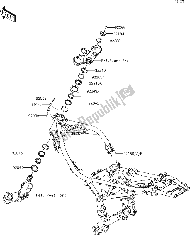 Tutte le parti per il 27 Frame del Kawasaki Z 900 RS 2019