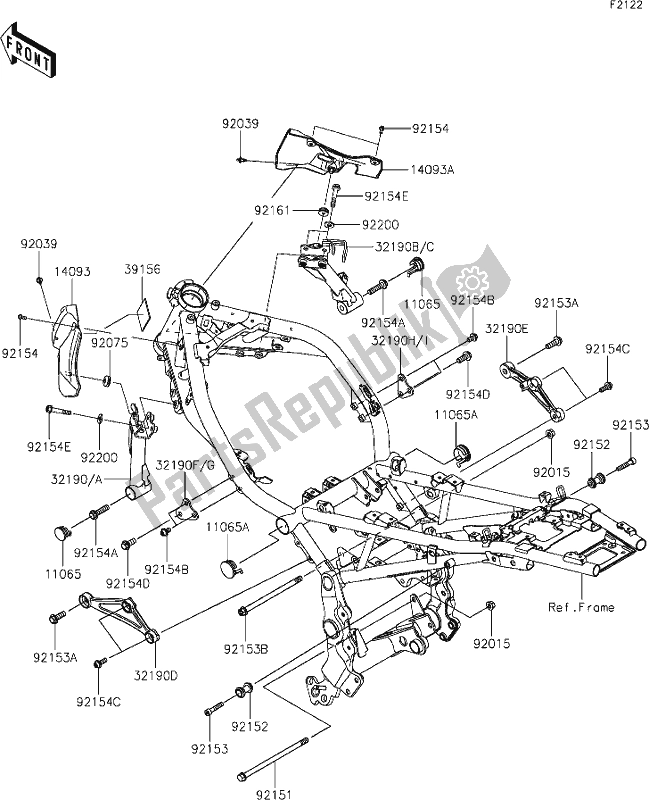 Todas as partes de 28 Engine Mount do Kawasaki Z 900 RS 2019