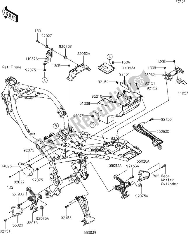 Alle onderdelen voor de 29 Frame Fittings van de Kawasaki Z 900 RS 2019