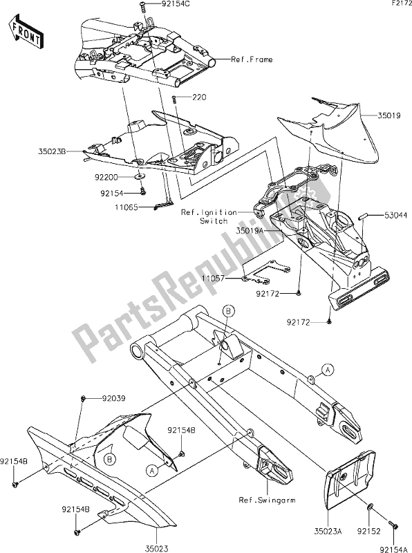 Wszystkie części do 34 Rear Fender(s) Kawasaki Z 900 RS 2019