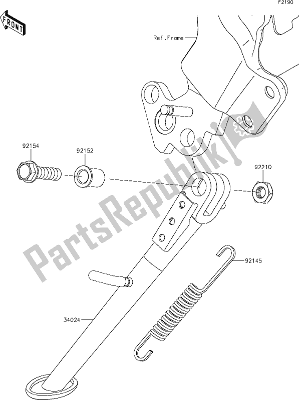 All parts for the 35 Stand(s) of the Kawasaki Z 900 RS 2019