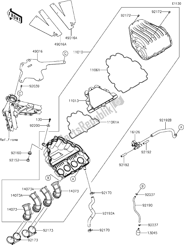 All parts for the 4 Air Cleaner of the Kawasaki Z 900 RS 2019