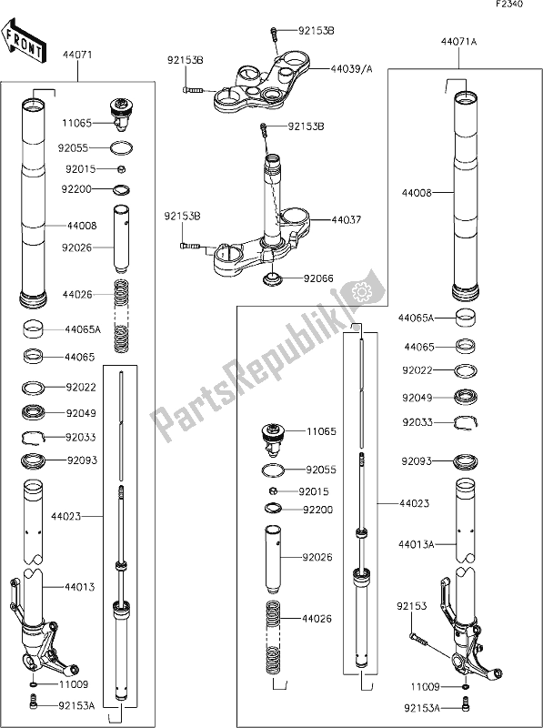 Todas as partes de 46 Front Fork do Kawasaki Z 900 RS 2019