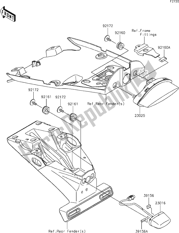 All parts for the 53 Taillight(s) of the Kawasaki Z 900 RS 2019