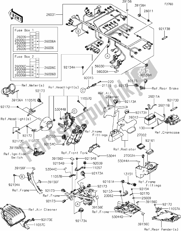 Todas as partes de 55 Chassis Electrical Equipment do Kawasaki Z 900 RS 2019