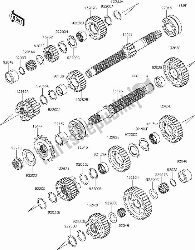 Alle onderdelen voor de 11 Transmission van de Kawasaki Z 900 RS 2020