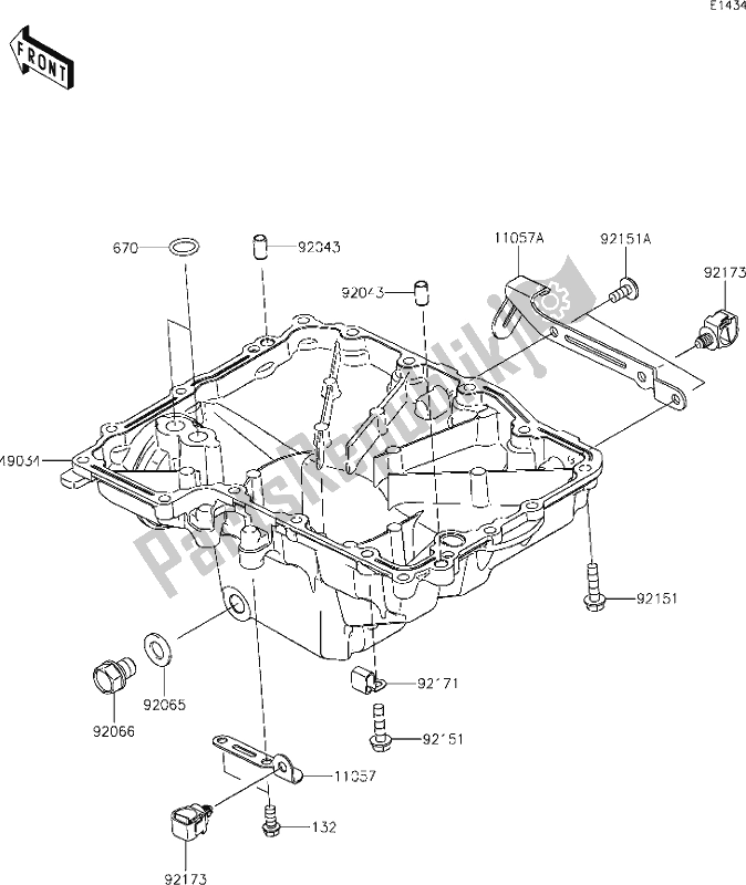 Alle onderdelen voor de 17 Oil Pan van de Kawasaki Z 900 RS 2020