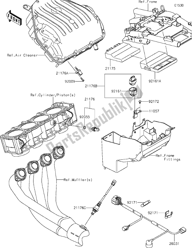 Alle onderdelen voor de 20 Fuel Injection van de Kawasaki Z 900 RS 2020