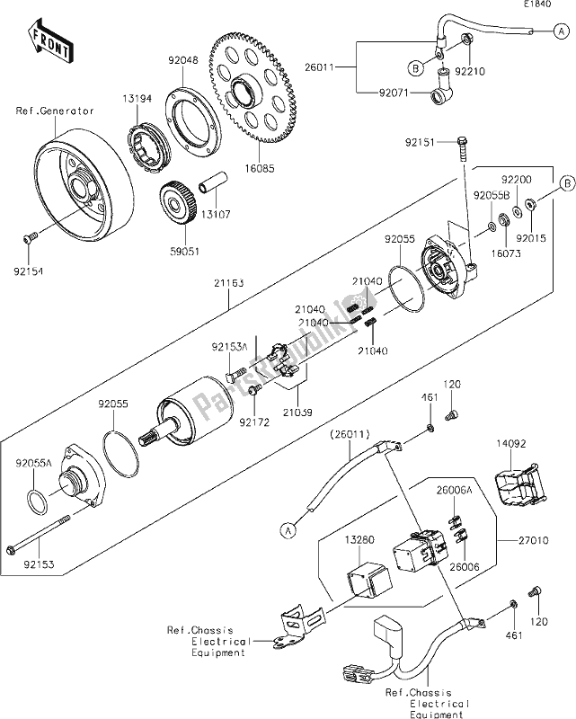 Tutte le parti per il 24 Starter Motor del Kawasaki Z 900 RS 2020