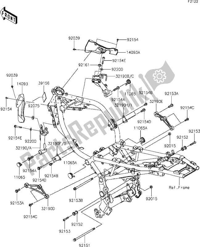 Tutte le parti per il 28 Engine Mount del Kawasaki Z 900 RS 2020