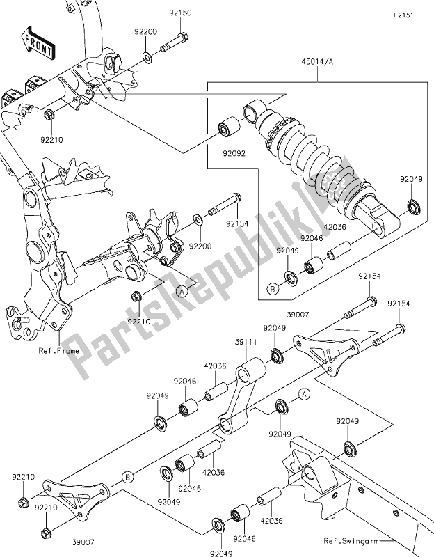 Alle onderdelen voor de 31 Suspension/shock Absorber van de Kawasaki Z 900 RS 2020
