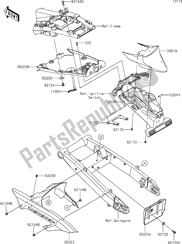 Tutte le parti per il 34 Rear Fender(s) del Kawasaki Z 900 RS 2020