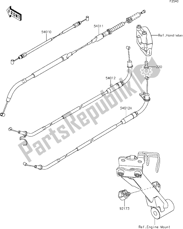 Alle onderdelen voor de 51 Cables van de Kawasaki Z 900 RS 2020