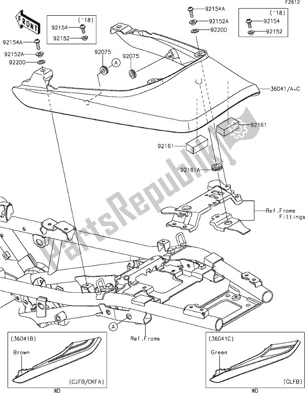 Tutte le parti per il 52 Seat Cover del Kawasaki Z 900 RS 2020