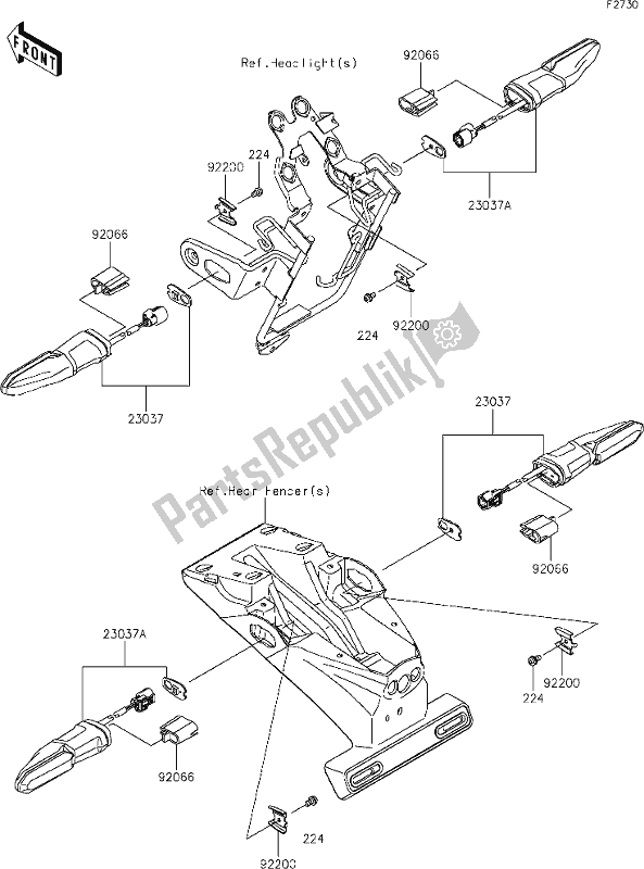 Tutte le parti per il 55 Turn Signals del Kawasaki Z 900 RS 2020