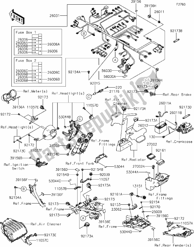 Tutte le parti per il 56-1chassis Electrical Equipment del Kawasaki Z 900 RS 2020