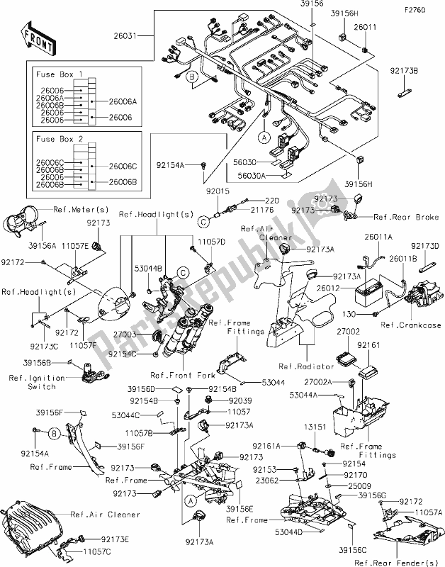 All parts for the 56 Chassis Electrical Equipment of the Kawasaki Z 900 RS 2020