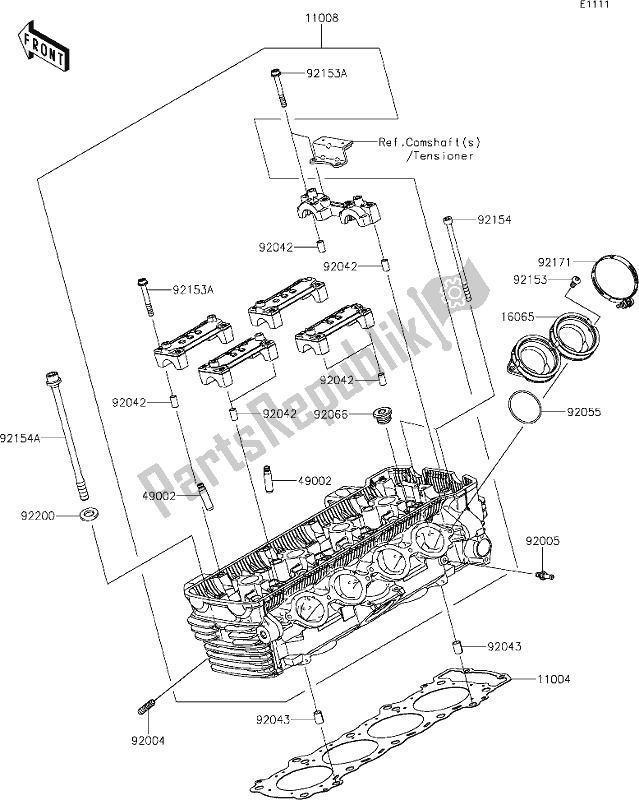 All parts for the 1 Cylinder Head of the Kawasaki Z 900 RS 2021