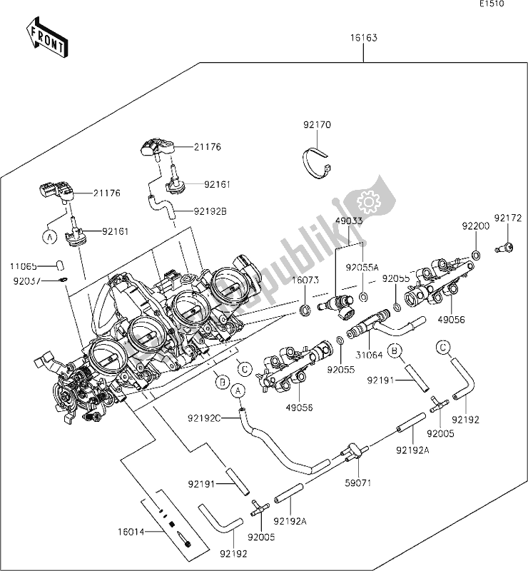 All parts for the 18 Throttle of the Kawasaki Z 900 RS 2021