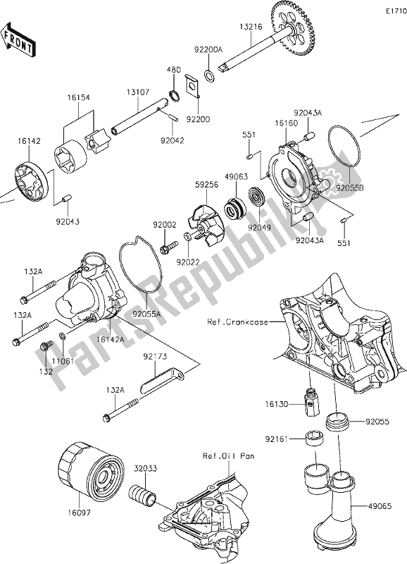 Alle onderdelen voor de 21 Oil Pump van de Kawasaki Z 900 RS 2021