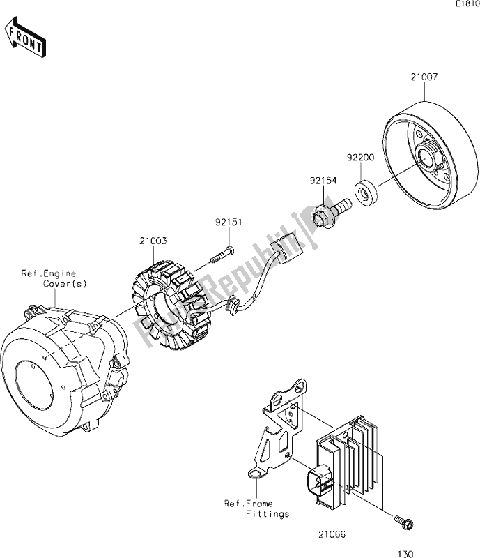 All parts for the 22 Generator of the Kawasaki Z 900 RS 2021