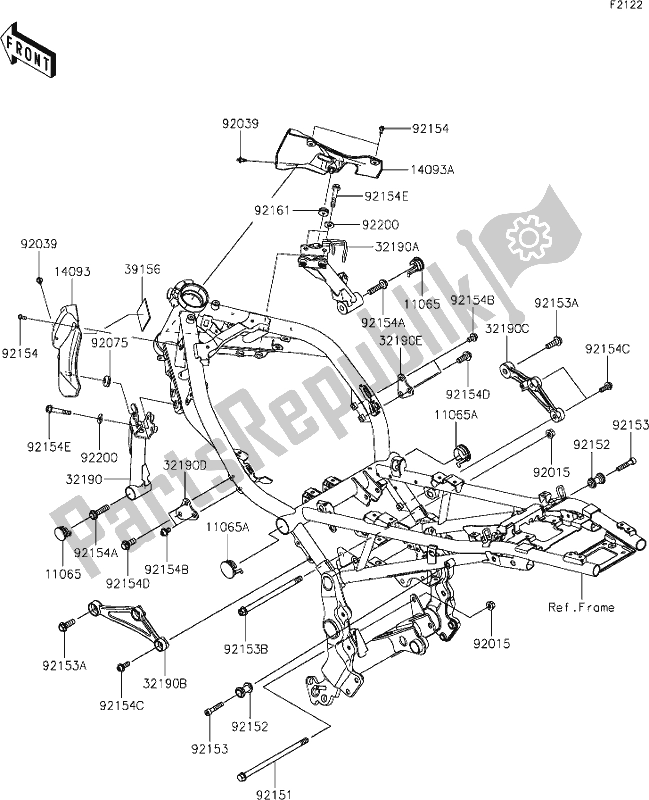 Alle onderdelen voor de 28 Engine Mount van de Kawasaki Z 900 RS 2021