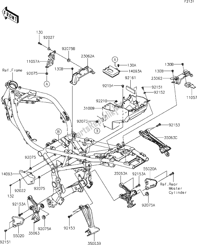 Alle onderdelen voor de 29 Frame Fittings van de Kawasaki Z 900 RS 2021