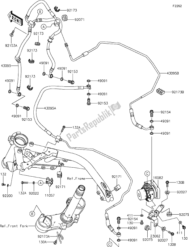 Todas as partes de 40 Brake Piping do Kawasaki Z 900 RS 2021