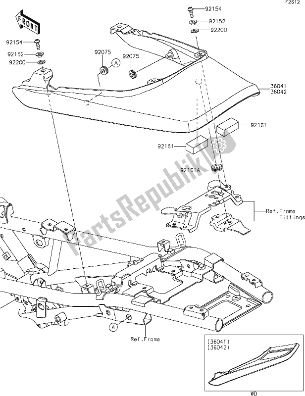 All parts for the 51 Seat Cover of the Kawasaki Z 900 RS 2021