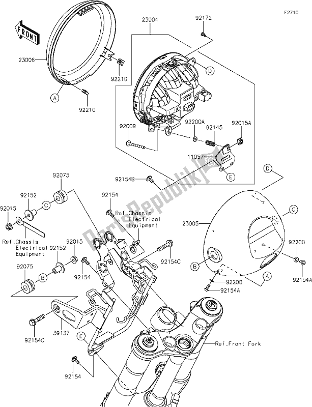 All parts for the 52 Headlight(s) of the Kawasaki Z 900 RS 2021